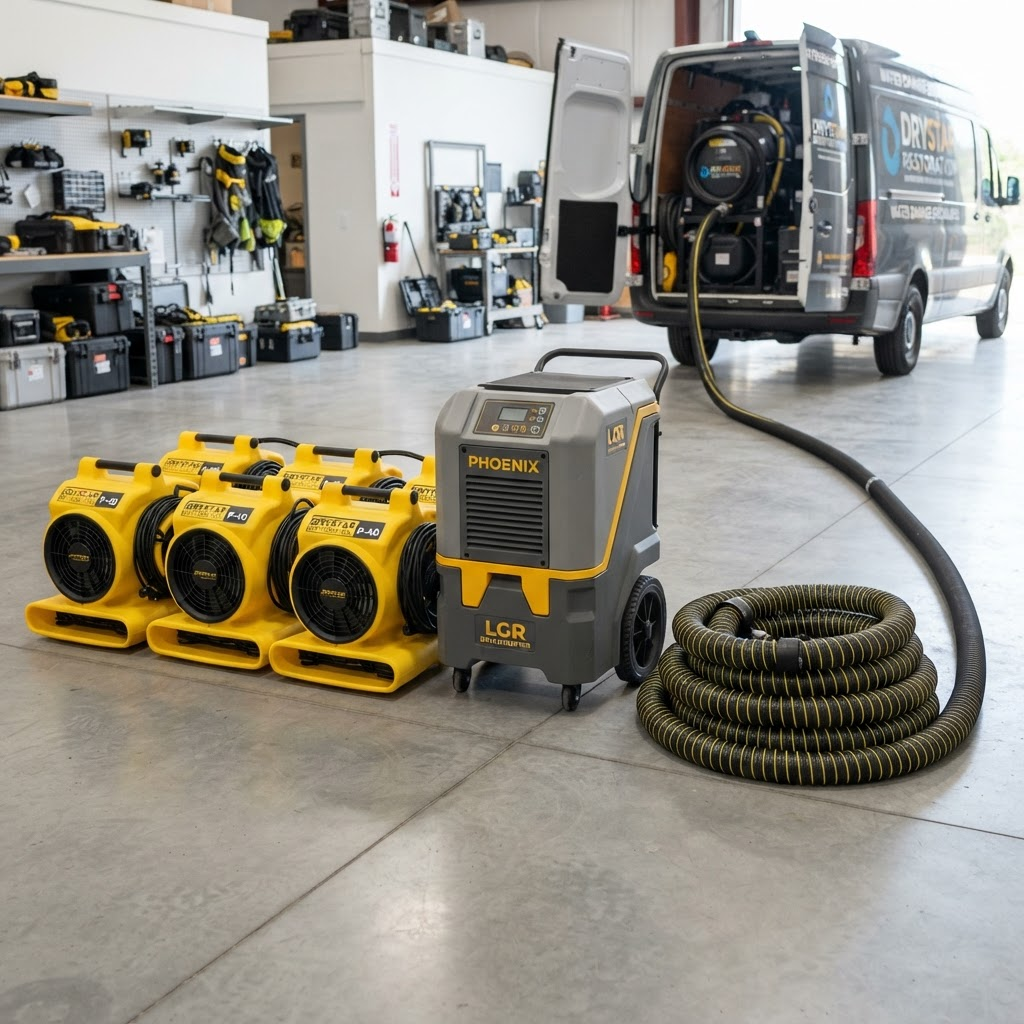 Water restoration equipment arranged for use